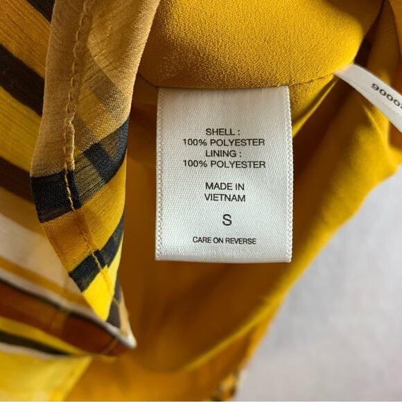 NY & Co. Womens Chiffon Halter Top Sz S Retro Striped Neck Tie Secretary Office - Picture 9 of 12